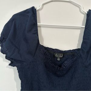 Blue Smocked Top